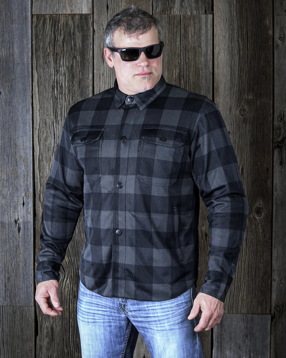 Chemise Moto en maille Cornell - Noir