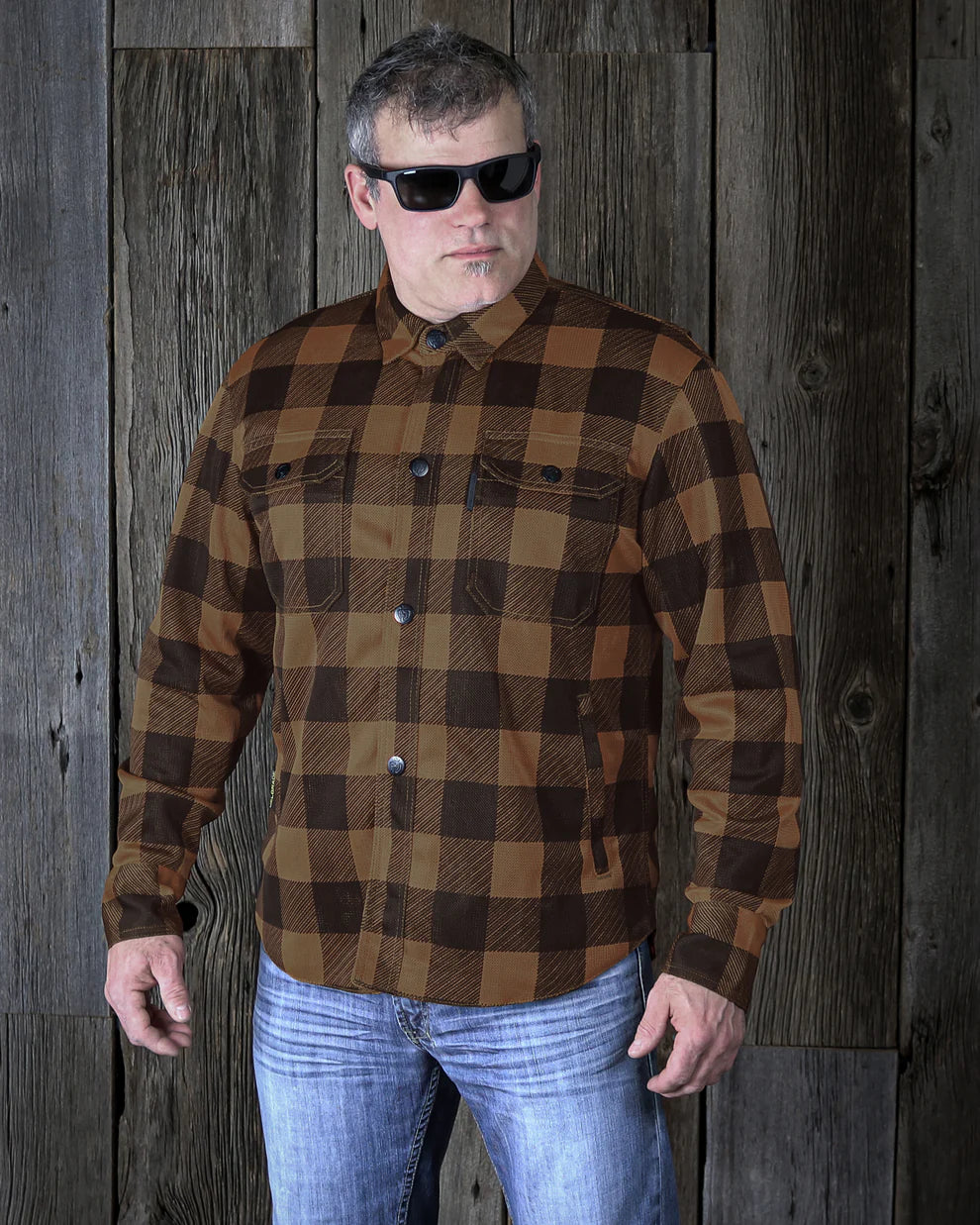 Chemise Moto en maille Cornell - Marron